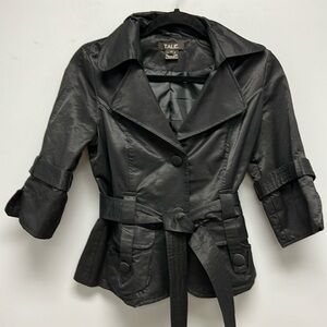 Anthropologie Favorite Talie Women’s Black 3/4 Sleeve Belted Blazer Size Medium